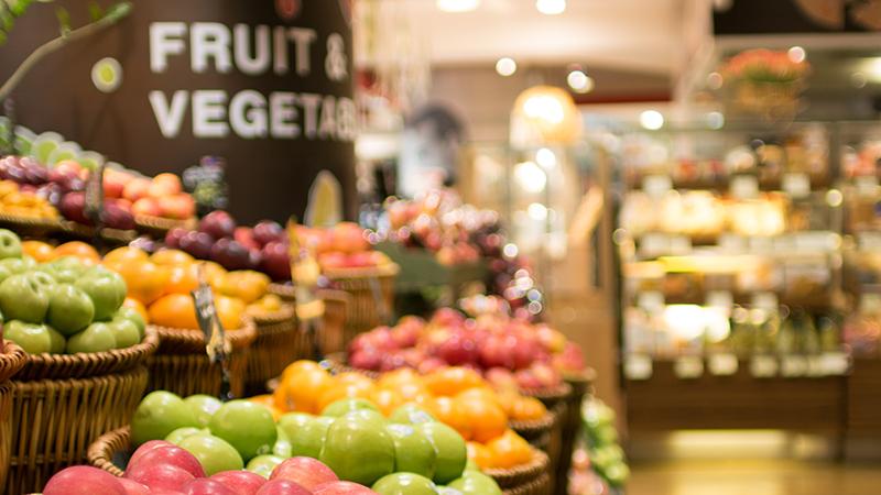 Supermarket , fruit and vegetable zone