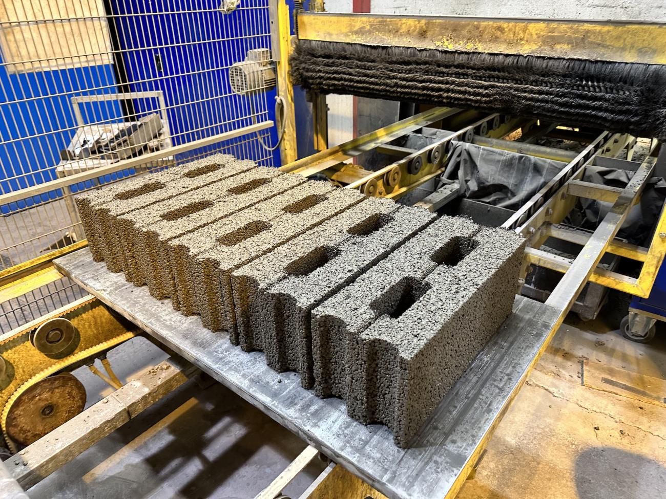 Carbonaided concrete blocks, showing carbon capture in action. Photo: Carbonaide.
