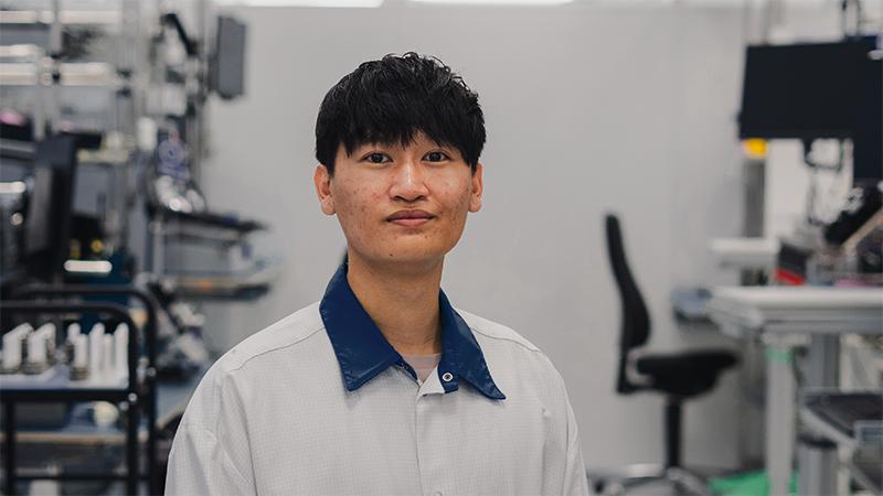 Giant Leap trainee in Vaisala instrument factory