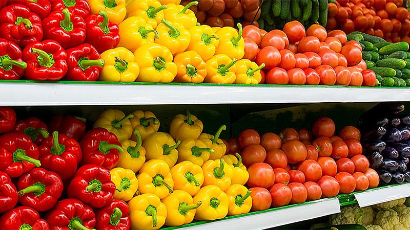 Vegetables in supermarket