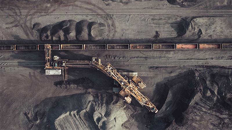 Mining site aerial view