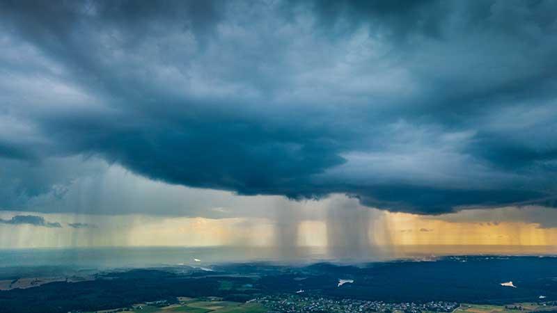 Storm clouds and rain