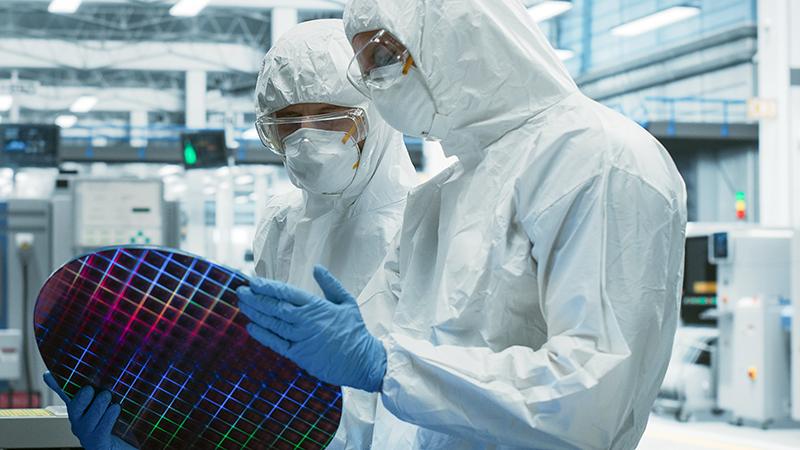 Wafer and operators at semiconductor manufacturing