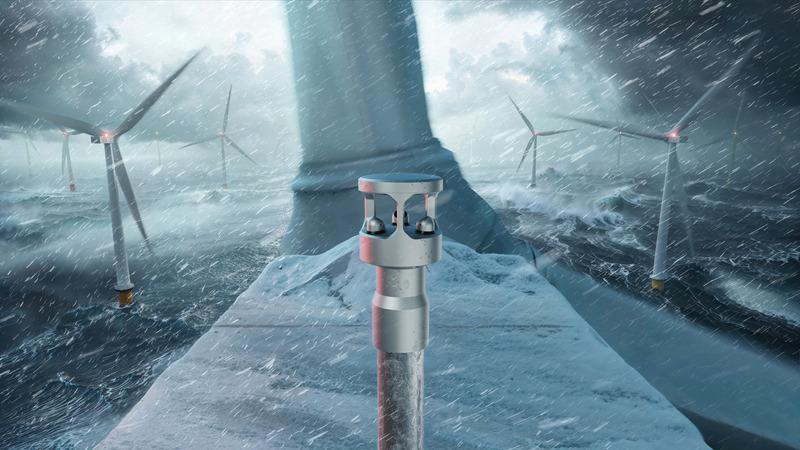 WM80 on wind turbine in rainy conditions.