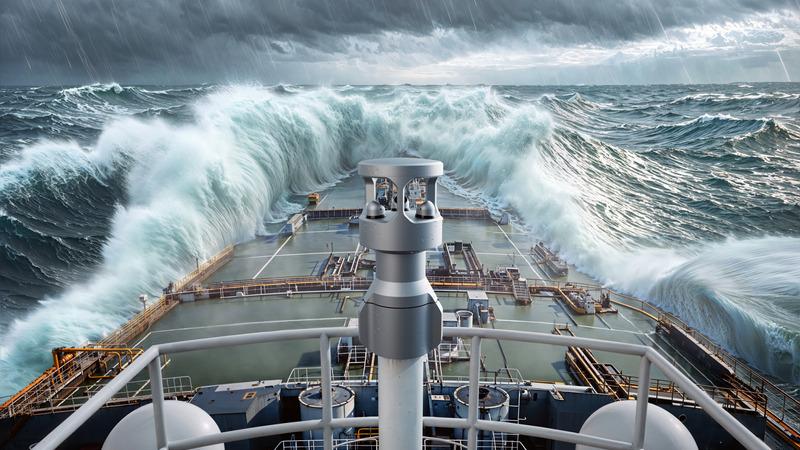 WM80 on ship in stormy waters.