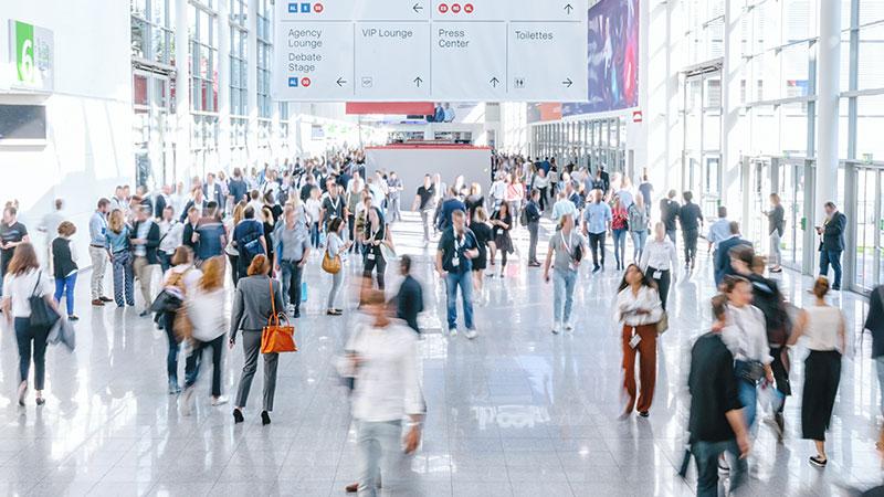 Business people at a tradeshow