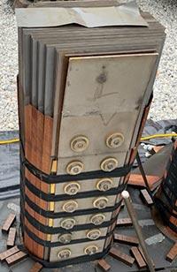 Figure 5. The core laminations of the PA exposed during the postmortem.