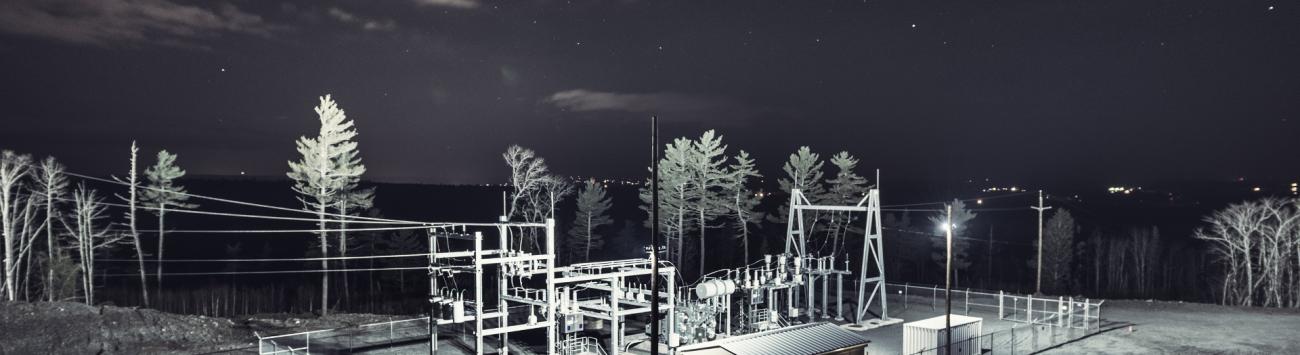 Substation at night