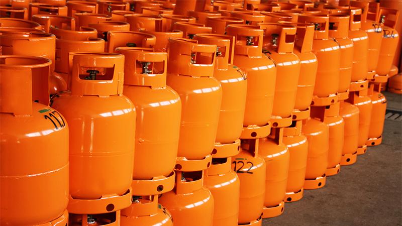 Orange gas tanks