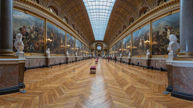 Paintings and artifacts in a museum