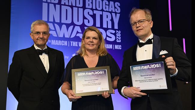 Vaisala at the AD & Biogas Industry Awards, 2023.