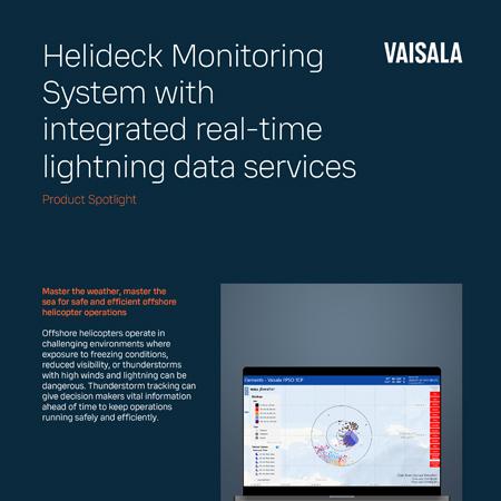 Helideck Monitoring System with integrated real-time lightning data services