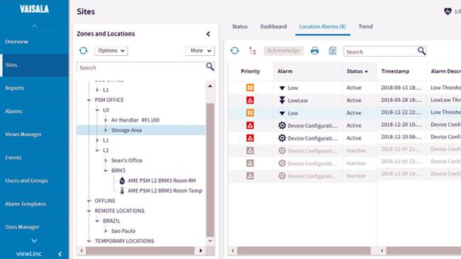 environmental monitoring system alarm configure