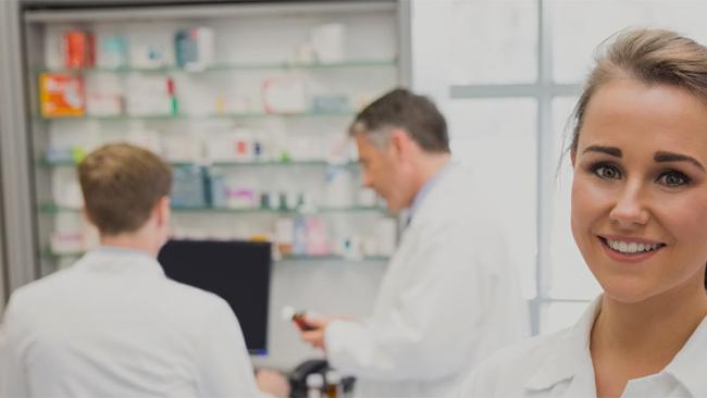 Hospital staff in pharmacy