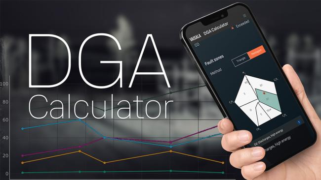 DGA Calculator on smartphone with text and graphs