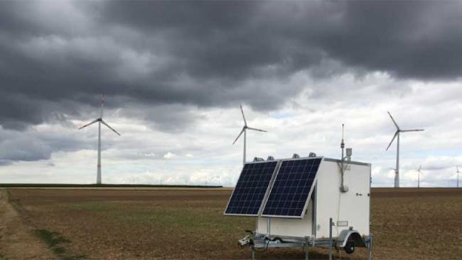 Lidar with windfarm in the background