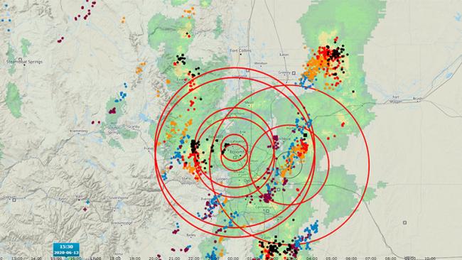 Lightning detection map