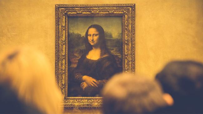 Mona Lisa in a museum