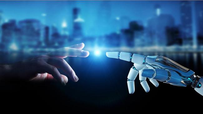 Human hand and robot hand