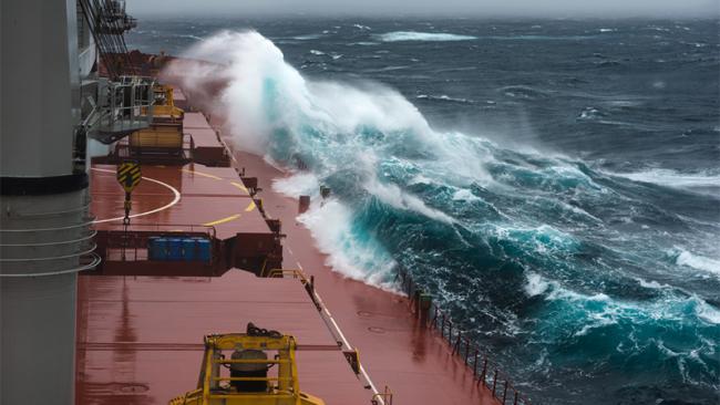 Ship in storm