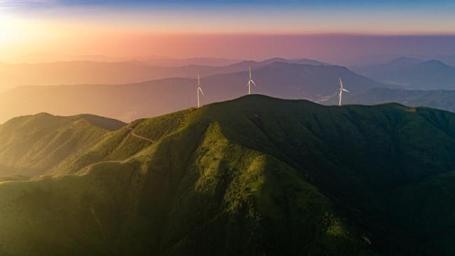 Large scale wind turbines in mountainous area