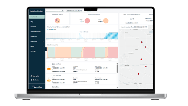 Xweather Horizon user interface.