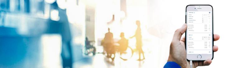 On a mobile phone: H2O2 calculator calculates vaporized hydrogen peroxide concentration, assisting in H2O2 vapor sterilization processes. 