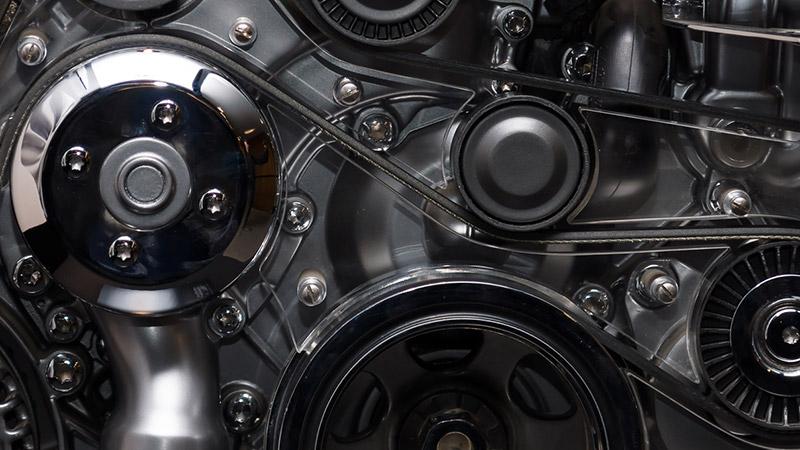 Closeup of car engine