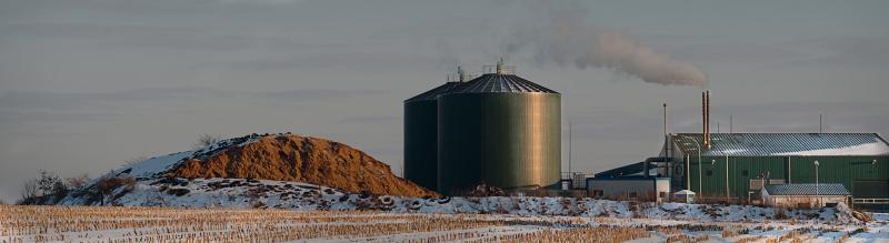 Biogas plant, landscape shot