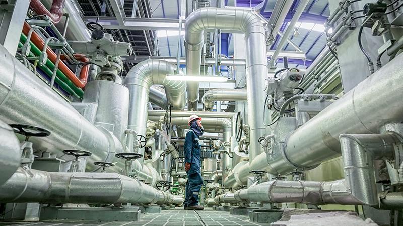  Worker visual inspection inside control room valve and pipeline