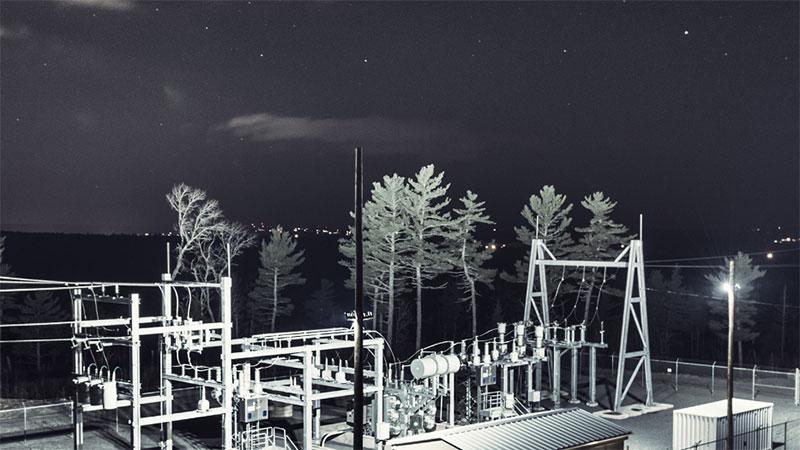 Power station at night