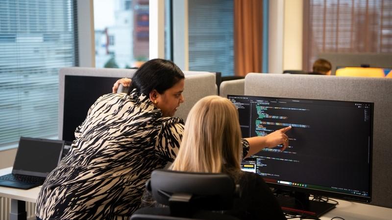 Mentor instructing a mentee