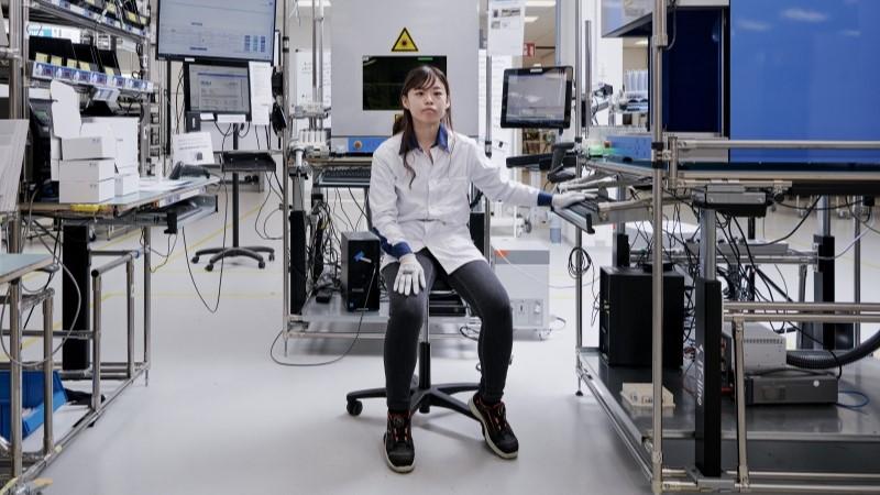 Employee in Vaisala Instrument Factory