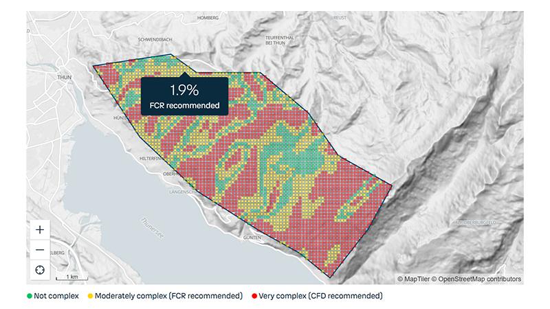 Compass software user interface terrain tool