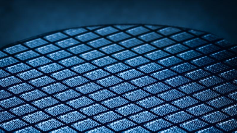 Silicon wafer containing microchips