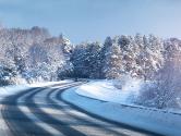 Beautiful winter road vie