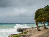 A hurricane is about to batter a Caribbean beach