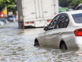 Flooded city street