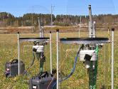 Carbon Dioxide Probe and Weather Transmitter on field