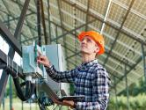 Solar farm worker
