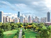 City skyline with park in the foreground