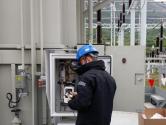 Operator at power transformer