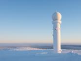 Weather radar in winter landscape