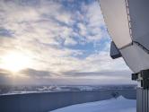 Weather radar view in winter landscape