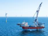 Wind farm installation - ship with helicopter landing pad