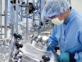 Chemical laboratory technician working in laboratory.