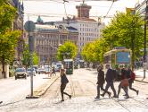 Helsinki center pedestrians