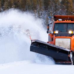 Snow plow working: APWA Conference, Chicago
