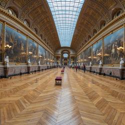 Paintings and artifacts in a museum