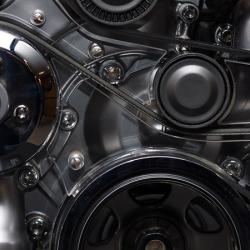Closeup of car engine